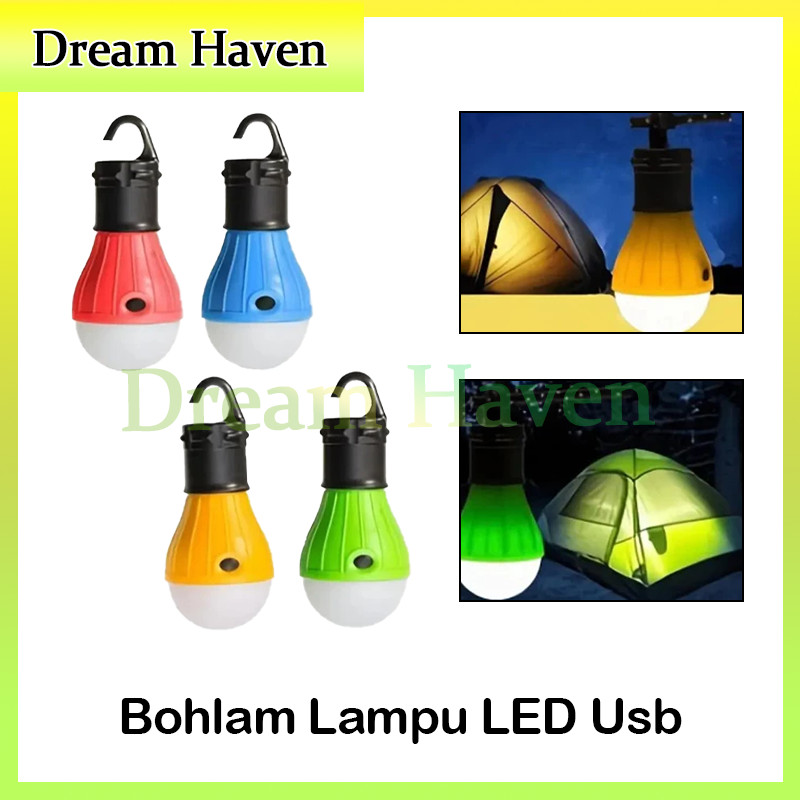 Gantung Emergency Senter Bohlam Hook 3 Mode/Lampu Camping/Bohlam Lampu LED Usb