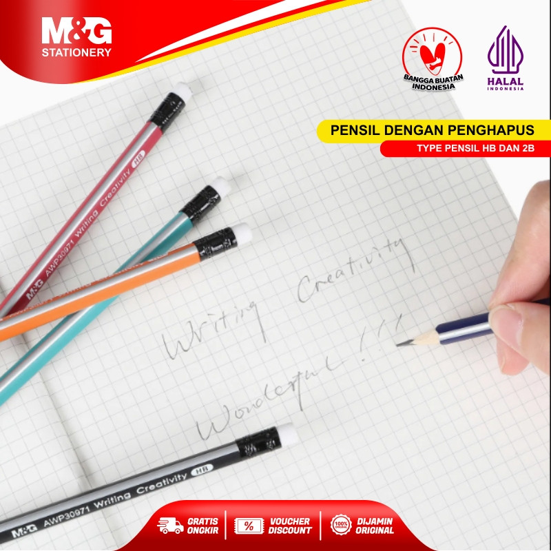 

M&G Pensil 2B dan Pensil HB Kayu Plus Penghapus Lembut Desain Klasik Nyaman Digunakan Hasil Tulisan Halus Tidak Mudah Patah 1 & 3 & 5 pcs