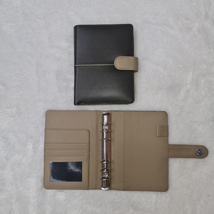 

Promo Binder A6/6 holes bahan kulit sintetis - Coklat tua-Moca