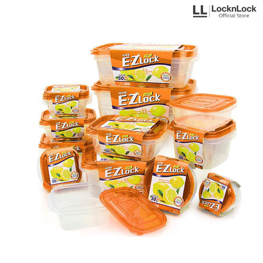 LocknLock Kotak Makan E.Z Lock Orange Set 3PCS