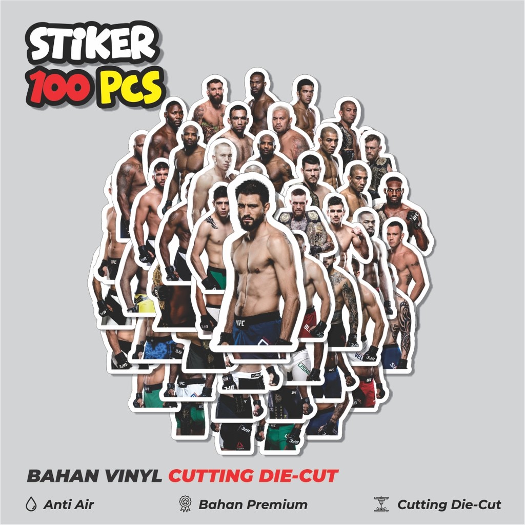 

Terbaru! 50 pcs Stiker Sport Series UFC Player Mix Dekorasi Lucu Kreatif untuk Notebook, Skateboard, HP