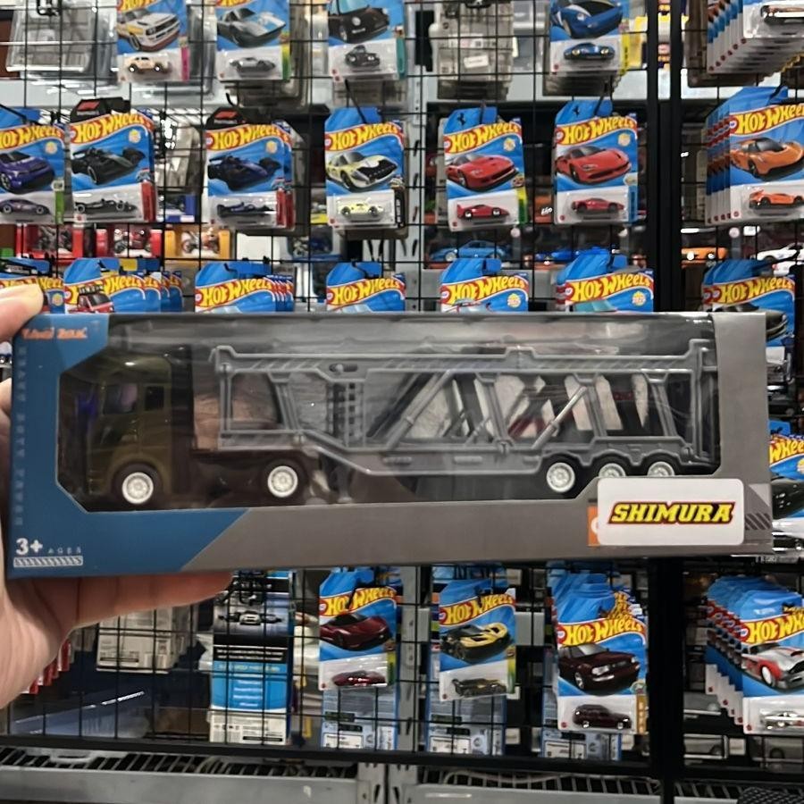 Diecast Miniatur Mobil Truk Trailer Towing Mobil Shimura Truck