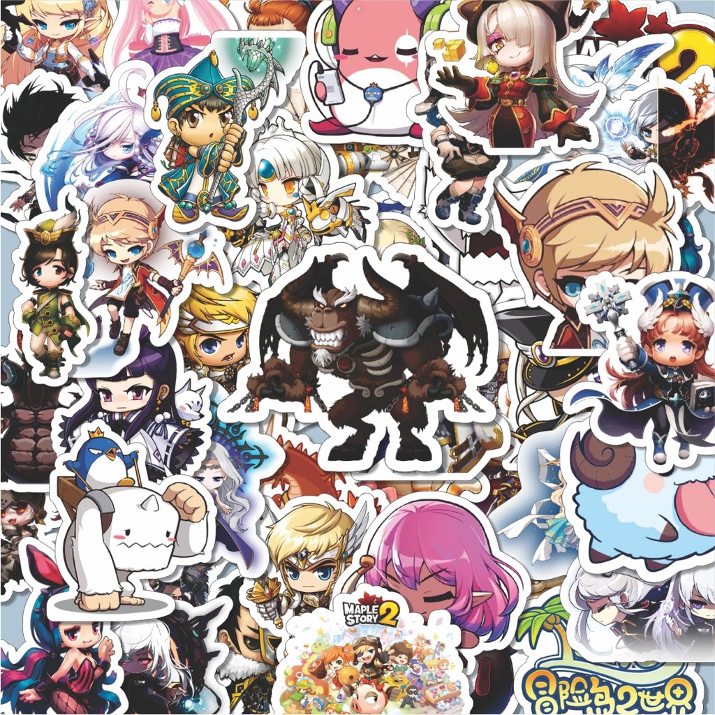 

100PCS Lucu Stiker Game Series Maple Story Mix 3 Stiker Aesthetic Stiker Anti Air Stikers Berperekat Waterproof sticker decal buat Motor Helm Buku Journal Koper Casing HP Laptop Botol Minum Hadiah anak