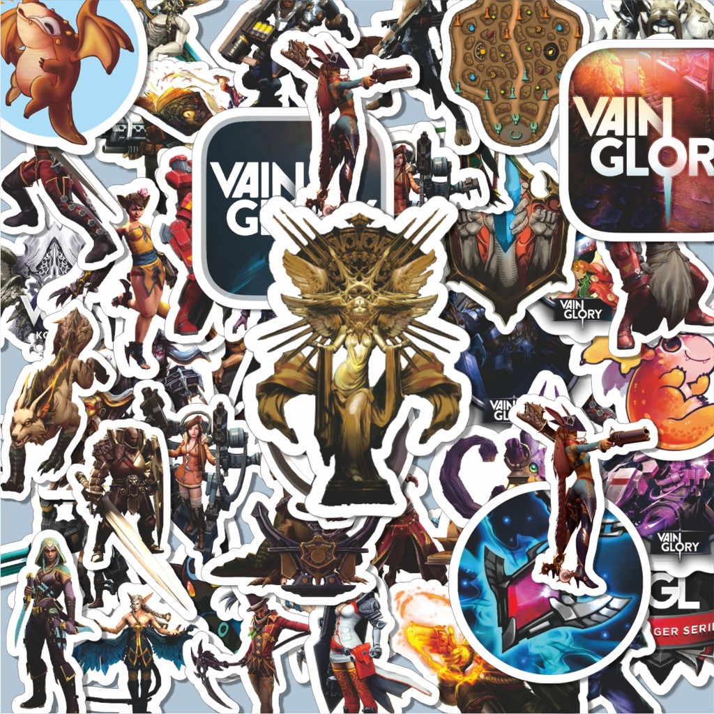 

100PCS Lucu Stiker Video Game Series Vain Glory Stiker Aesthetic Stiker Anti Air Stikers Berperekat Waterproof sticker decal buat Motor Helm Buku Journal Koper Casing HP Laptop Botol Minum Hadiah anak