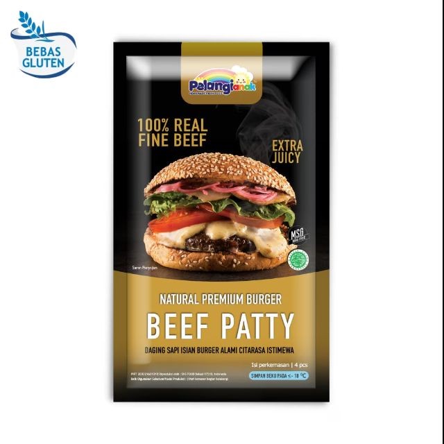 

Pelangi Beef Patty Gluten Free 4pcs 370gr | Daging Burger Sapi Gluten Free | Beef Patty