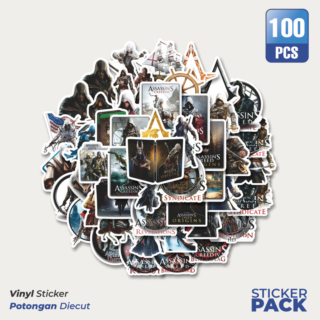 

Stiker Vinyl Stiker Game Series Assasin's Creed Universe Mix 1 Waterproof Aesthetic- Untuk Laptop, Motor, dan Helm - Paper Stationery Pack