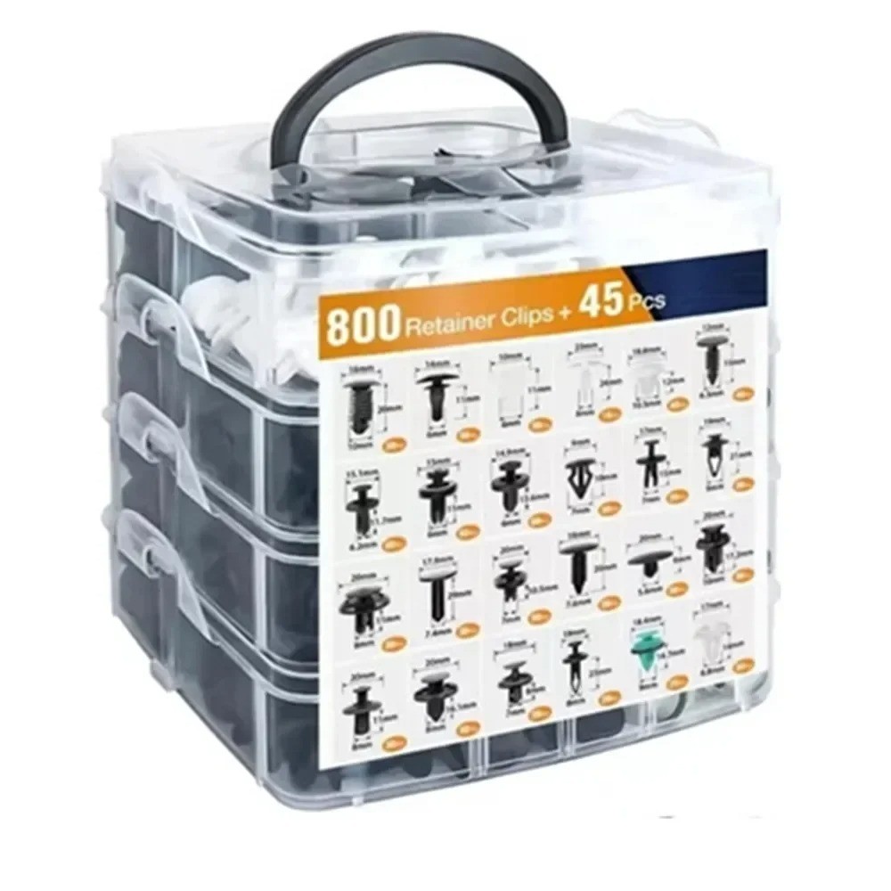 

TSR - OTOHEROES Baut Rivet Plastik Mobil Universal Klip Pengencang 800 PCS - HE197 - Black