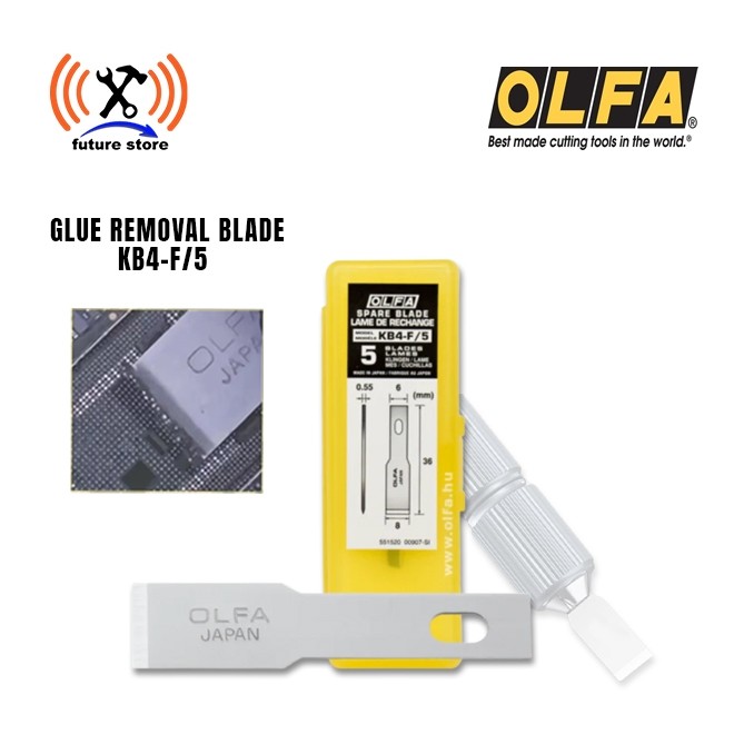 

OLFA KB4-F/5 MODEL PAHAT MATA PISAU IC ORIGINAL - Multifunctioal CPU IC Glue Removal Blade Set Glue Remover Knife Thin Blade Motherboard BGA Chip Glue Cleaning tools