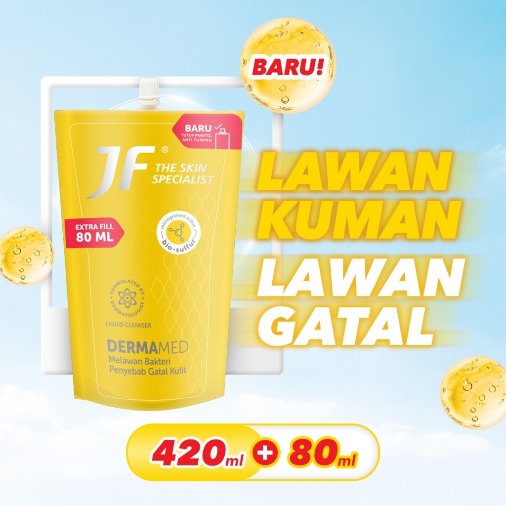 JF Dermamed Cleanser Liquid 420 ml Pouch Spout + Extra Fill 80 ml