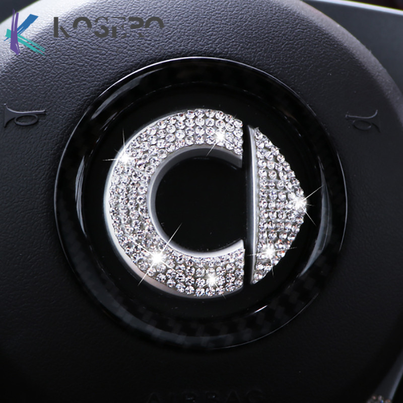 Personalized flash drill logo steering wheel decal for Mercedes Smart Fortwo Forfour 453 451 car dec