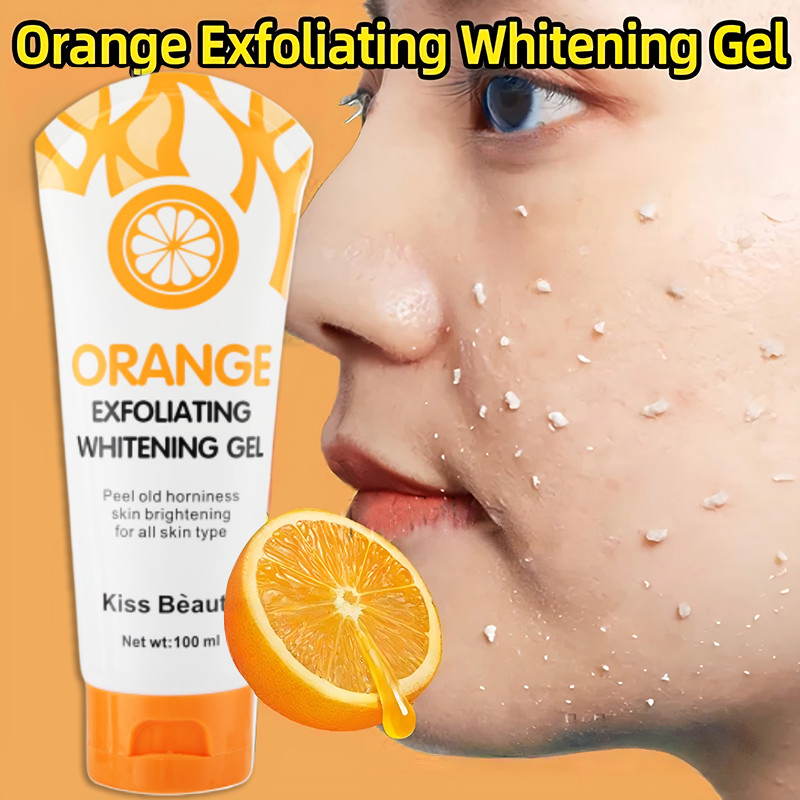 Kiss Beauty Exfoliating Gel Face Eksfoliasi Wajah Blackhead Cleaner Orange Exfoliating Whitening Gel