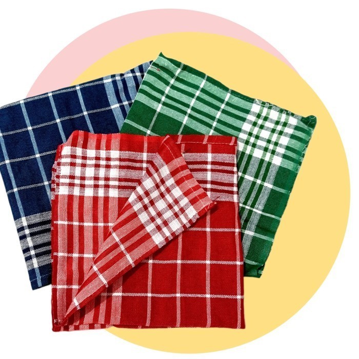 NEW!!! Lap Piring Kain Serbet Kotak Menyerap Air Warna Tua By Ponco Perabot Inc