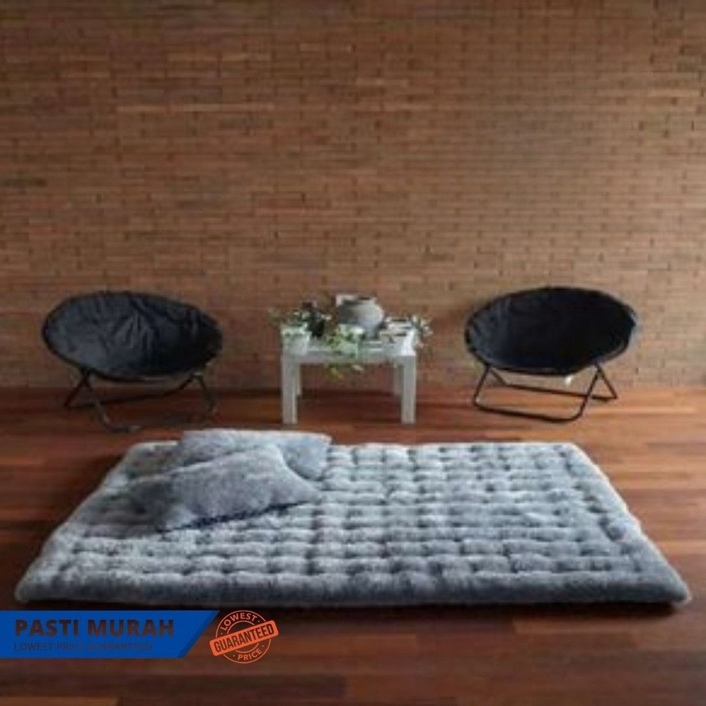 TERBAIK  Kasur Cimol Bulu Rasfur 2 Bantal / Matras Bulu Tebal