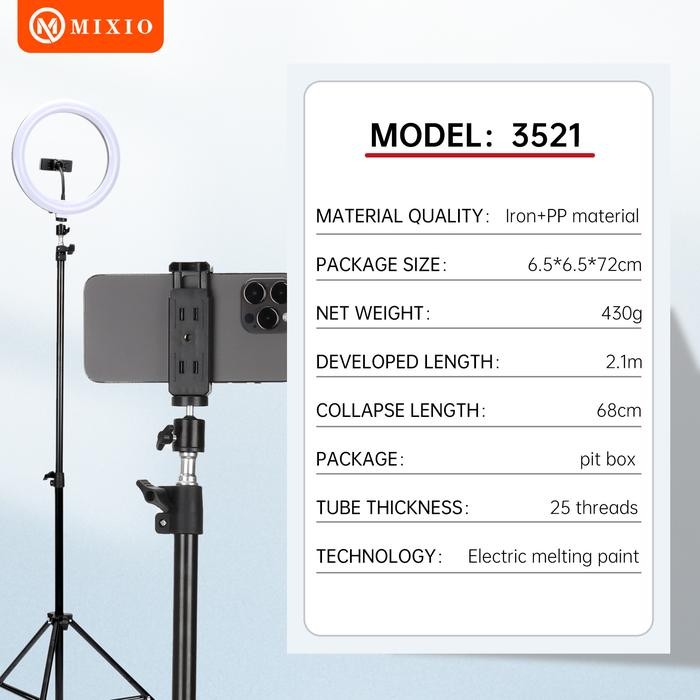 MIXIO 3521 PAKET KOMPLIT TRIPOD 2M +REMOT BLUETOOTH +BALL HEAD+ BAG