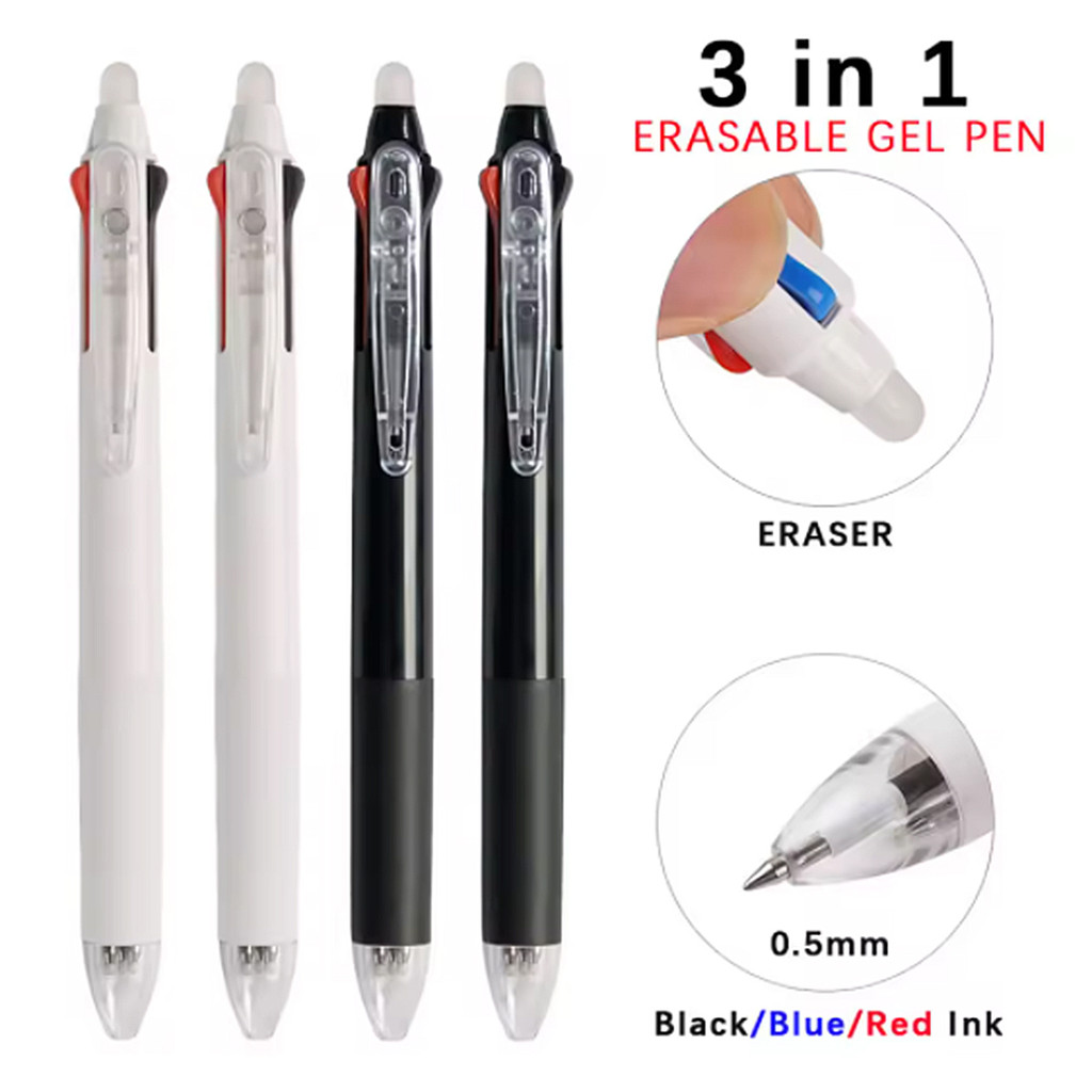 

3 in 1 Erasable Gel Pen Set 0.5mm Black Blue Red Refills Multicolor Pen Washable Handle Office School Kawaii Stationery