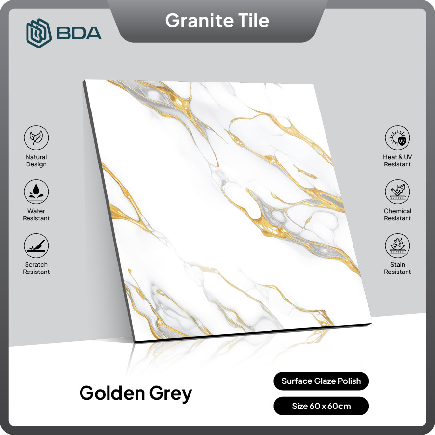 BDA Granite Tile Granit 60X60 Keramik Lantai Keramik Dinding Golden Grey