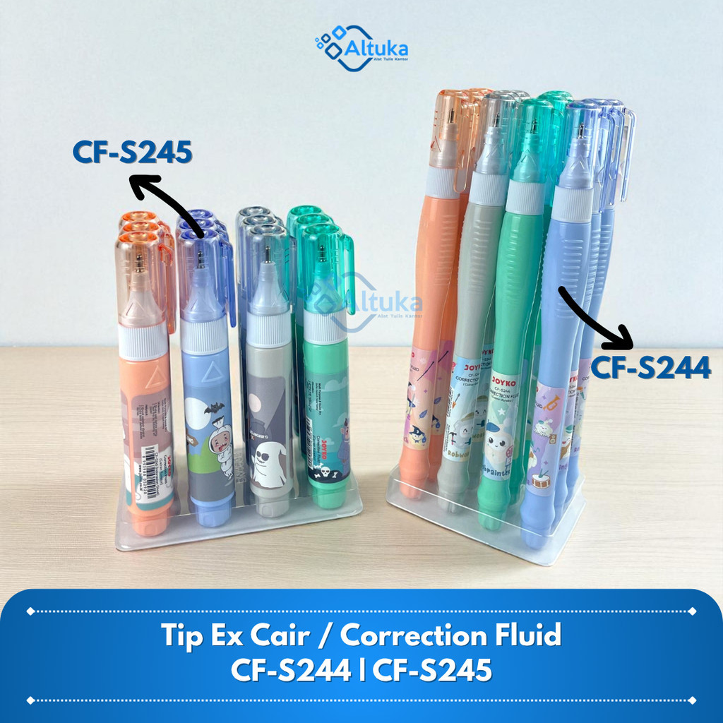 

Correction Fluid JOYKO / Cairan Koreksi Penghapus Tip Ex Cair CF-S245 Indonesian Ghost / CF-S244 Cute Robot