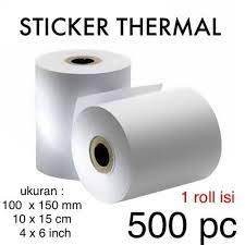 

JUAL KERTAS RESI LABEL STIKER BARCODE PRINTER THERMAL TERMAL UKURAN A6 100X150 MM ISI 300 500 LEMBAR