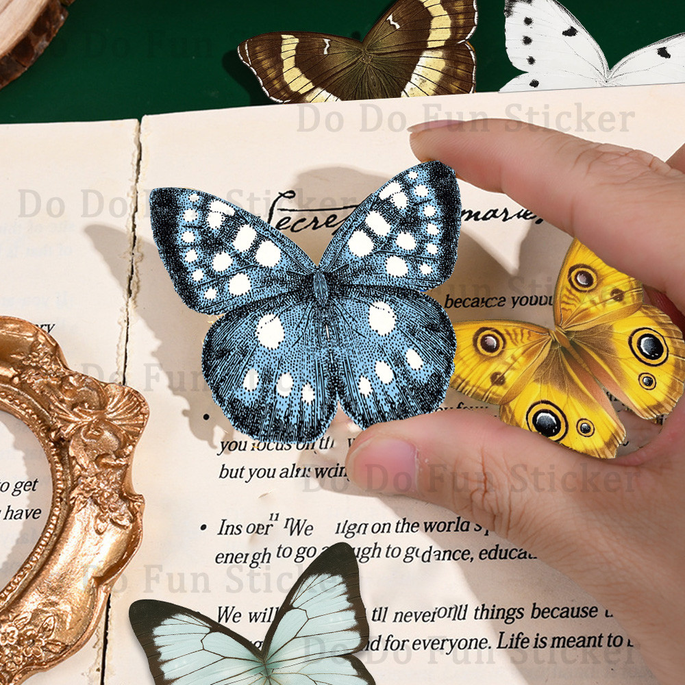 

5PCS/Pack Retro Beautiful Butterfly Magnetic Bookmark Practical Exquisite Creative Book Classification Tags Magnetic Sticker