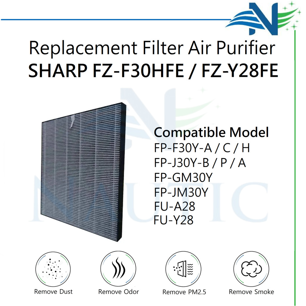 NAUTIC Hepa Filter Sharp FZ-F30HFE FP-F30Y FP-J30Y FP-JM30Y FP-GM30Y Replacement Sharp Air Purifier 