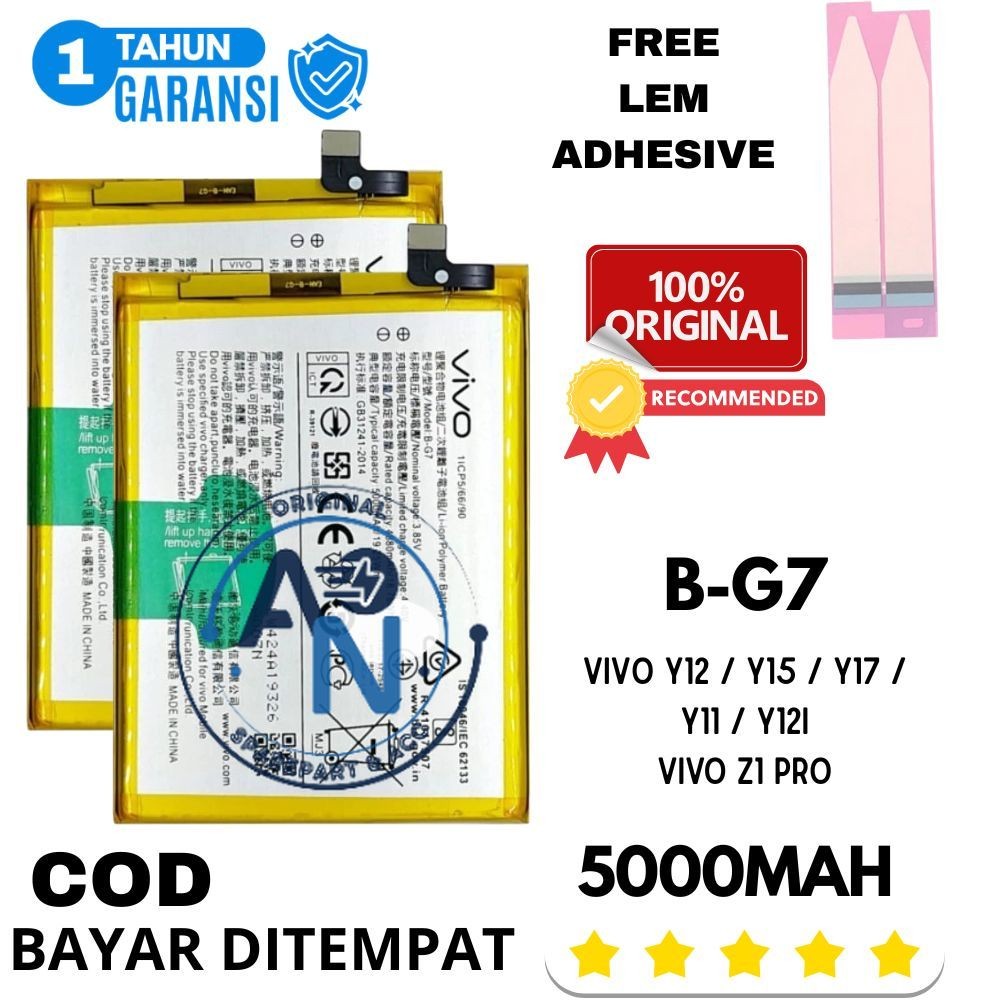 BATERAI VIVO Y11 / Y12 / Y15 / Y12i / Y17 / VIVO Z1 PRO B-G7 5000mAh ORIGINAL BERGARANSI