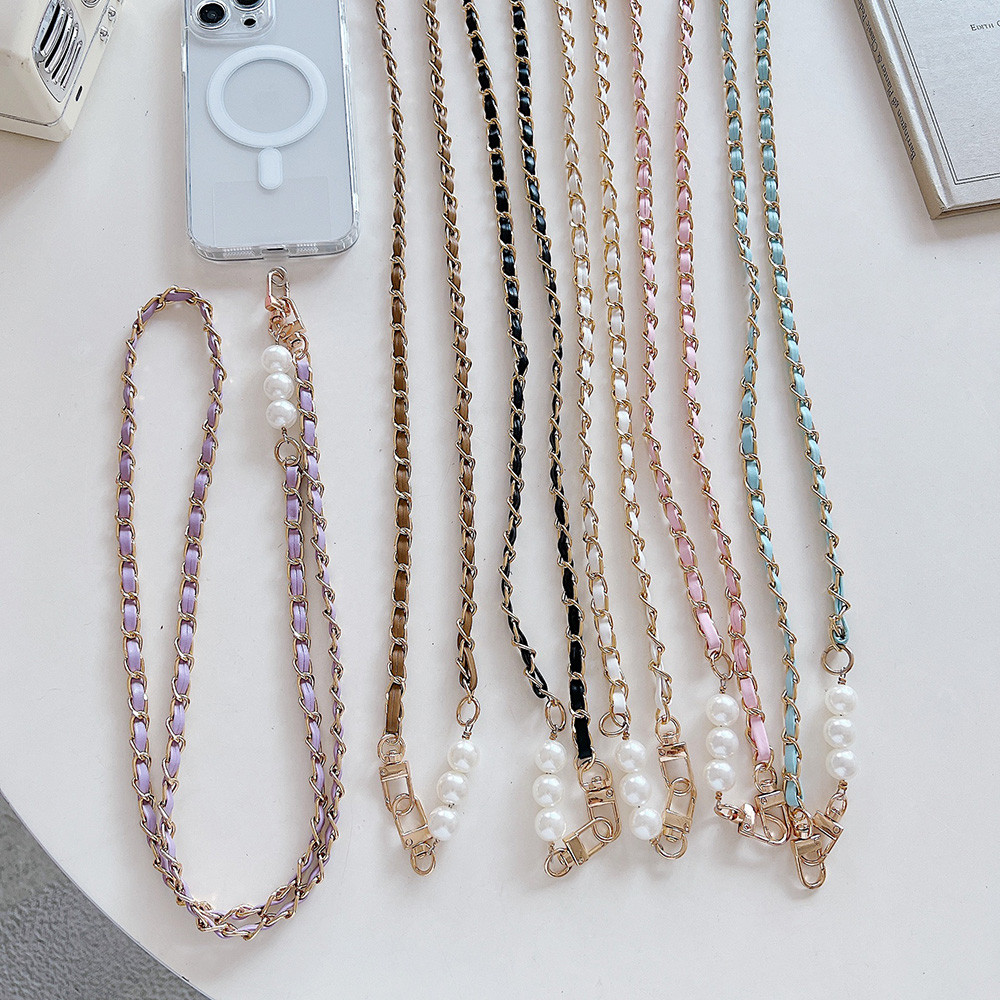 

Fashion Korea Tali Lanyard Selempang Hp Gantungan Hape Rantai Kulit Premium Hias Mutiara Mewah Cantik Banyak Warna Tas ikat pinggang ponsel anti hilang nyaman dan cantik untuk bepergian