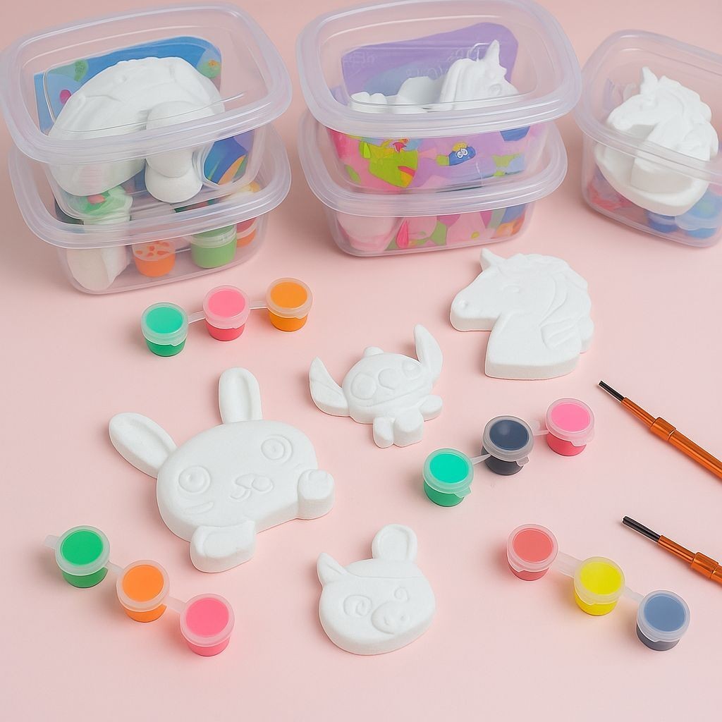 Gypsum Kit Isi 2Mewarnai Patung Gypsum Free Cat 3Pcs + Kuas / Hampers/ Souvenir Gypsyplay