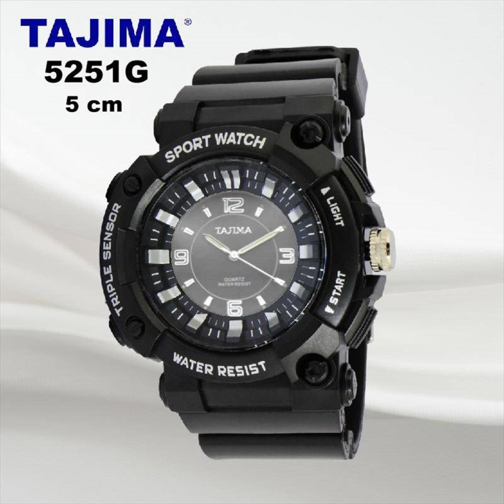 Jam Tangan Pria Tajima Analog Sport 5251 Original Water Resist Garansi + Free BOX (tajima.original.i