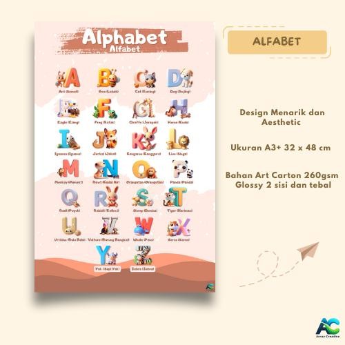 promo Arraz POSTER EDUKASI ANAK LENGKAP | Poster Untuk Belajar Anak TK & SD, Abjad Angka Hewan Kenda