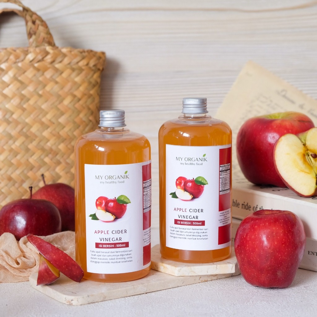 

My Organik Paket Lebih Banyak 1 Liter Cuka Apel Dapat 2 Cuka Apel With Mother Original 500 ml