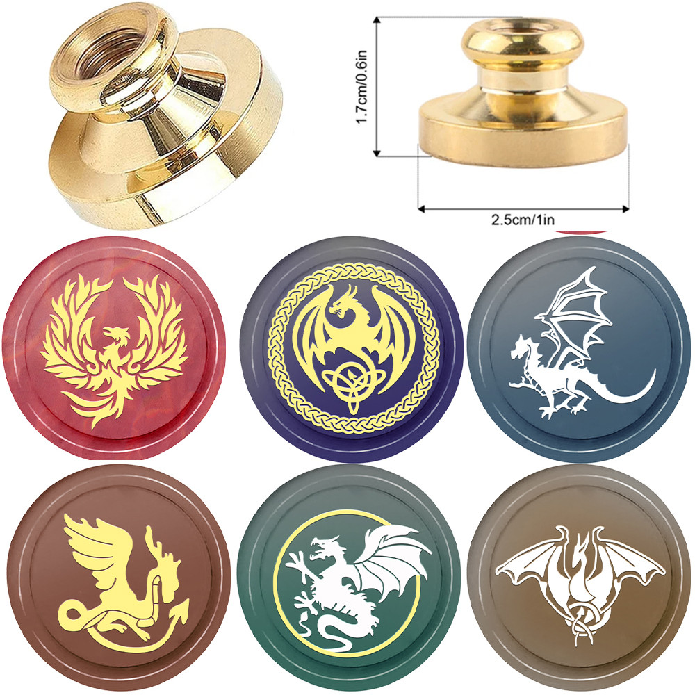 

Different Flying Dragon Phoenix Wax Seal Stamp 25mm Removable Brass Head for DIY Scrapbooking Wedding Invitation Envelope