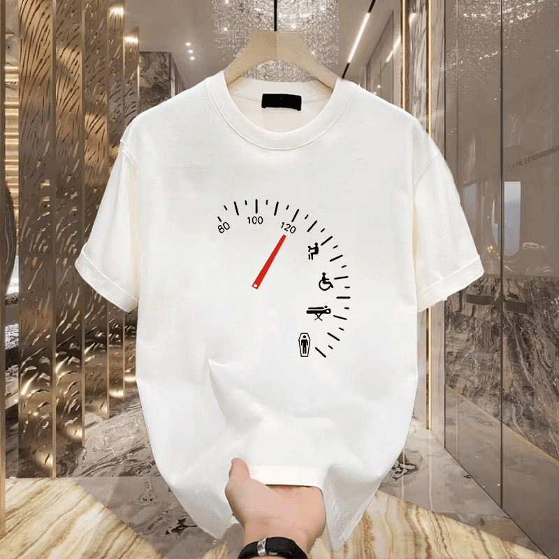 kaos pria original Kepribadian jam serbaguna mode menyenangkan desain percetakan menyenangkan rasa t