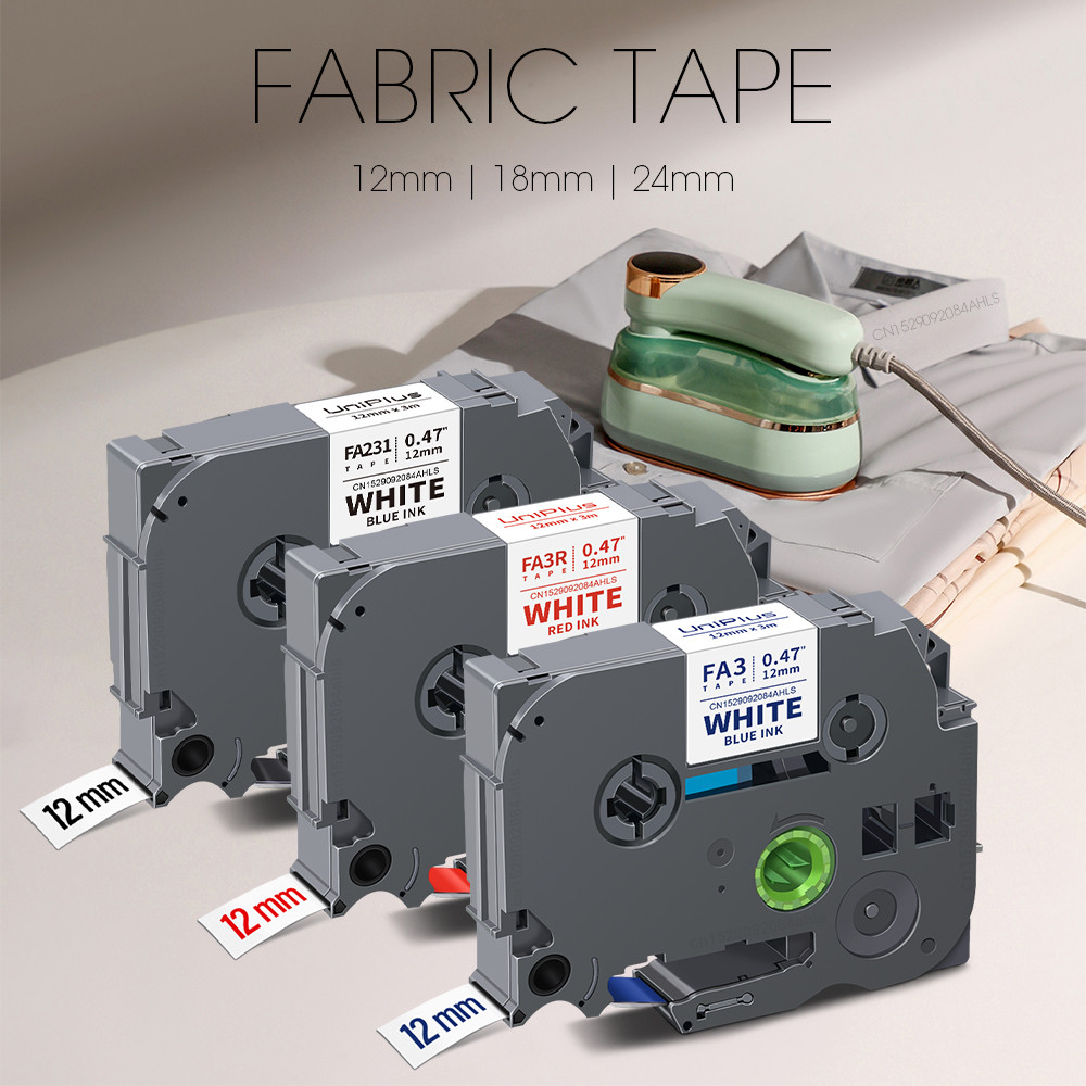 

Fabric Iron on Clothes Tape Compatible Brother Fabric Tape 12/18/24mm tze FA231 FA3 FA3R FA241 for Brother P-Touch H110 Printer