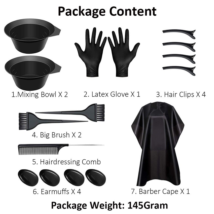 15PCS Alat Cat Semir Rambut Salon Profesional Paket Perlengkapan Cat Rambut Jepit Rambut Bebek Salon