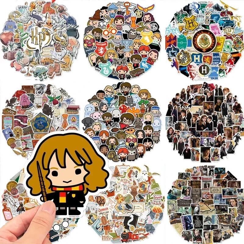 

50pcs/lot Harries Potter Stickers Kawaii Anime Malfoy Hermione Gryffindor Waterproof Stickers Party Supplies Kids Toys Gifts
