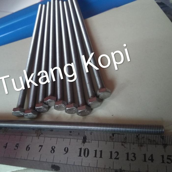 Terbaru Baut Hexagon SS304 Ukuran M10 x 150 atau Baut 14 panjang 15cm