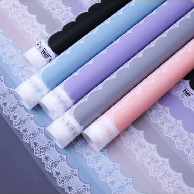 

kireipaper - Kertas Buket Bunga Motif Renda Lace Border Cellophane Flower Wrapping Paper 1 LEMBAR