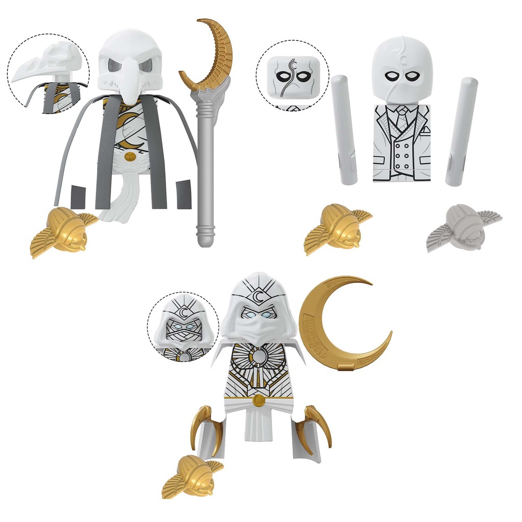 Moony Knights Minifigs Mr. Knight Crescent Darts Avatar of Khonshu Super Hero Khonshu Building Block