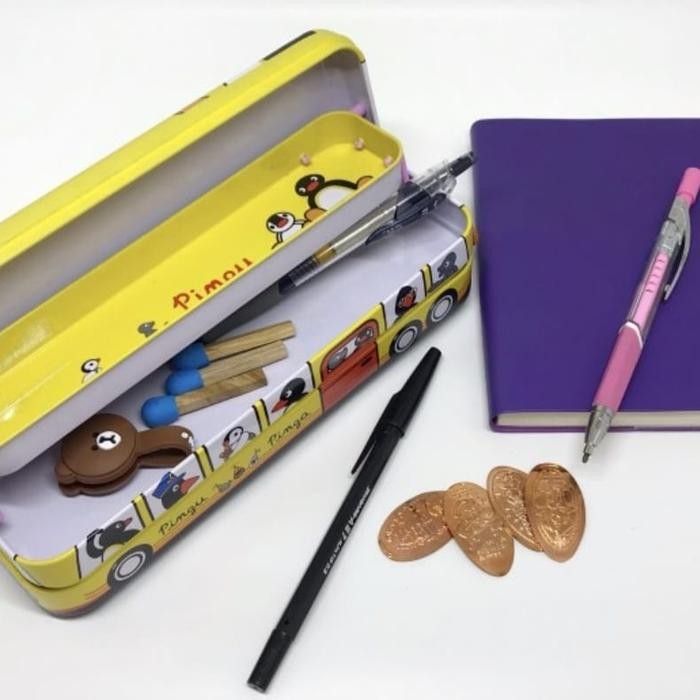 

Pencil case bus 3 tingkat pingguin design