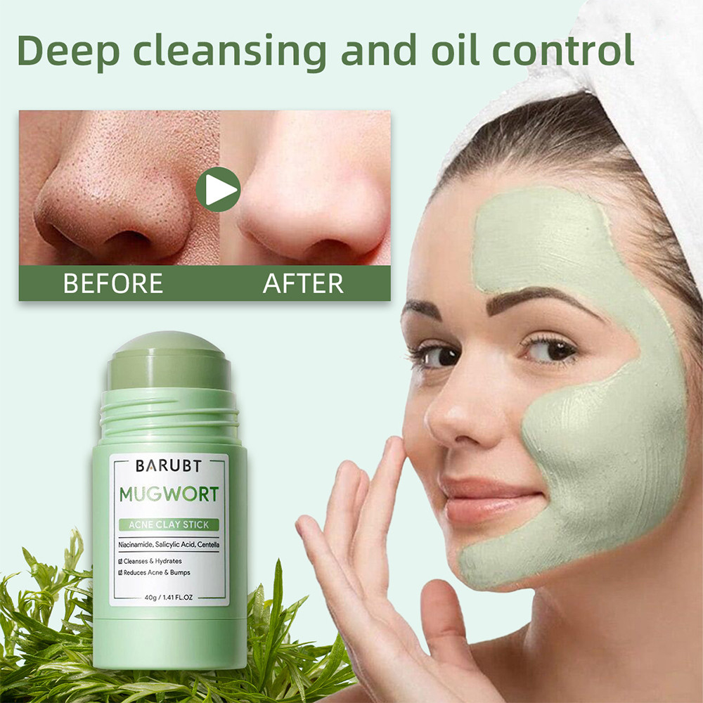 Face Clean Mask Remove Blackhead Mugwort Solid Mask Clean Pores Stick Facial Blemish Black Dots Shri