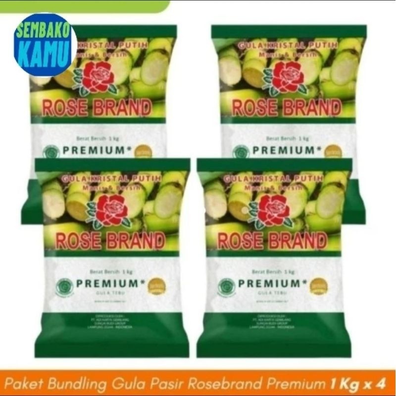

Paket Bundling Gula Rose Brand Premium 1 kg x 4 pcs