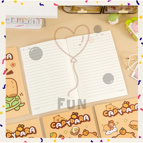 

FUNFINDS BUKU TULIS MINI A7 40LBR KARTUN KAPIBARA CAPYBARA NOTEBOOK CARTOON NOTEPAD KARAKTER S-NB033