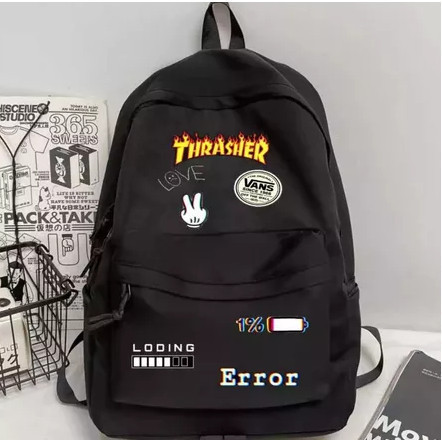 Tas Distro Pria Cowok Keren Motif Error Kasual Ransel Terkini Fashion Anak Sekolah SD SMP SMA