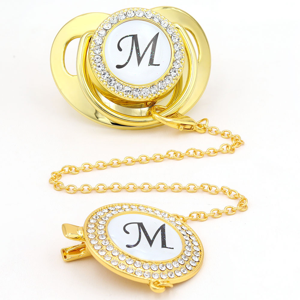 Gold Pacifiers Luxury Babi Pacifier Silicone Adult Pacifier Bling Infant Nipple BPA Free Baby 26 Let