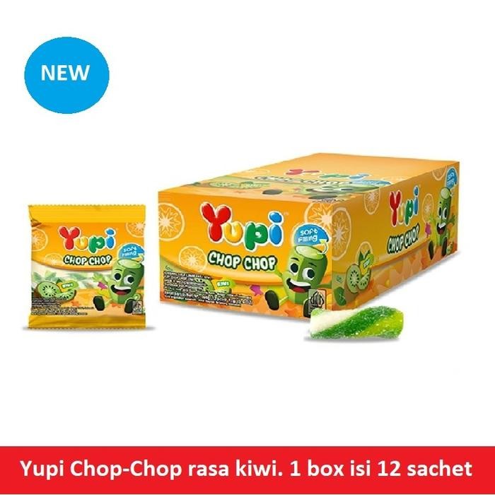 

yupi chop chop rasa kiwi | 1 box isi 12 sachet