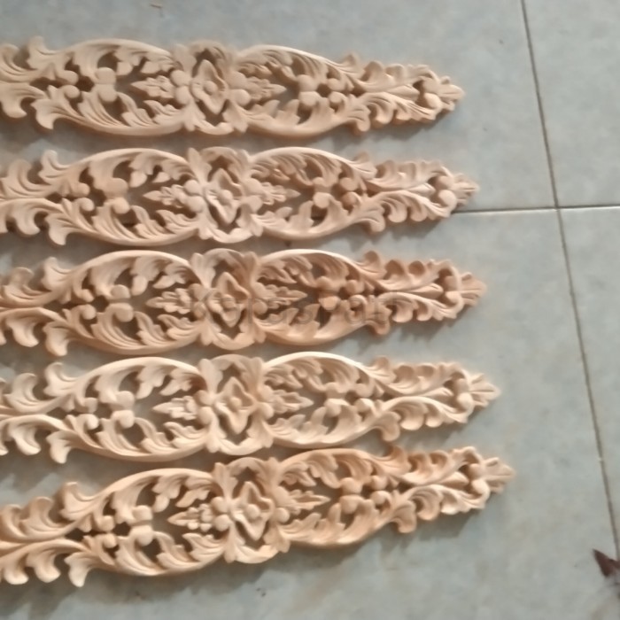 ornamen ukiran kayu tempel 45x7 sangkar burung KP4566 X