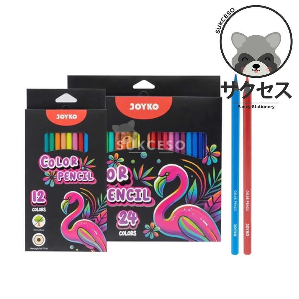 

Joyko Color Pencil Pensil Warna 12 Colors Woodless Hexagonal Grip Tanpa Kayu CP-0133