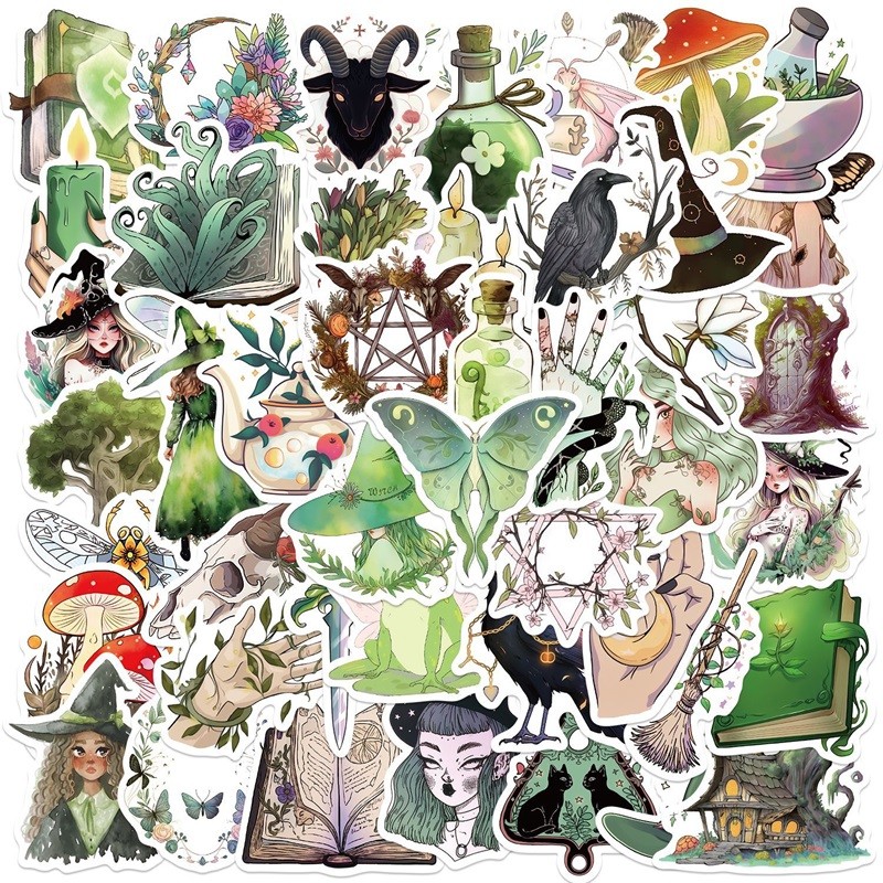 

10/30/50PCS Kawaii Forest Witch Decoration Scrapbooking PVC Sticker Aesthetic Korean Stationery School Supplies for Kids