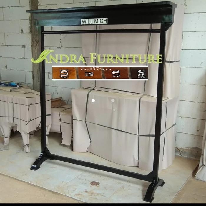 gawangan kayu minimalis variasi topi, gawang baju batik kayu jati