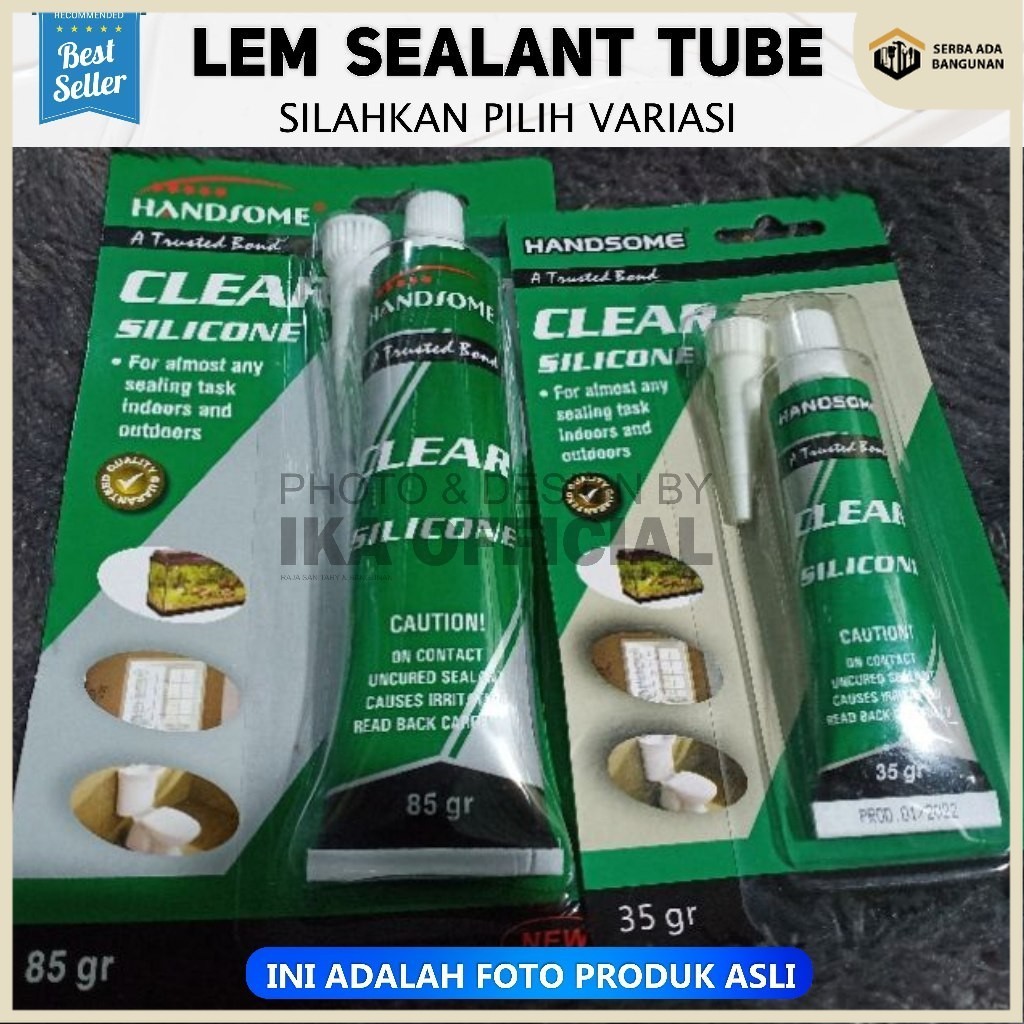 SAB Lem Kaca Silicone Odol Tube Besar 85 gr gram Handsome Lem Kaca / 35 gram Lem Silicon Sealant Tub